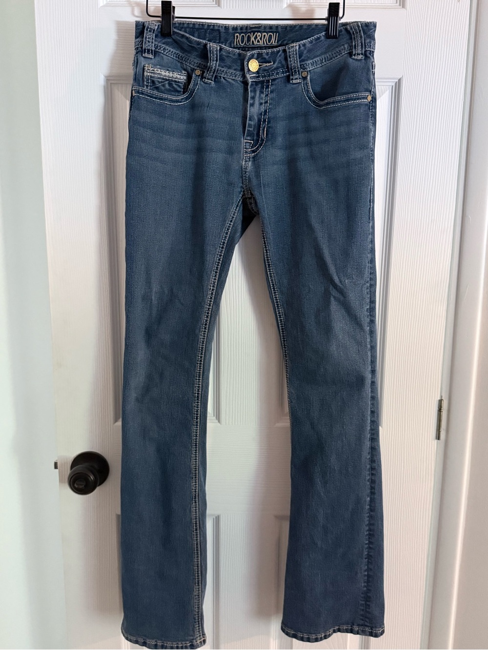 Rock & Roll Women's Boot Cut Jeans in Medium Blue
